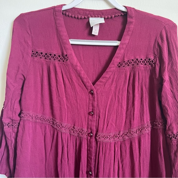 Knox Rose Women's Long Sleeve Button Front Dress M - Picture 10 of 10